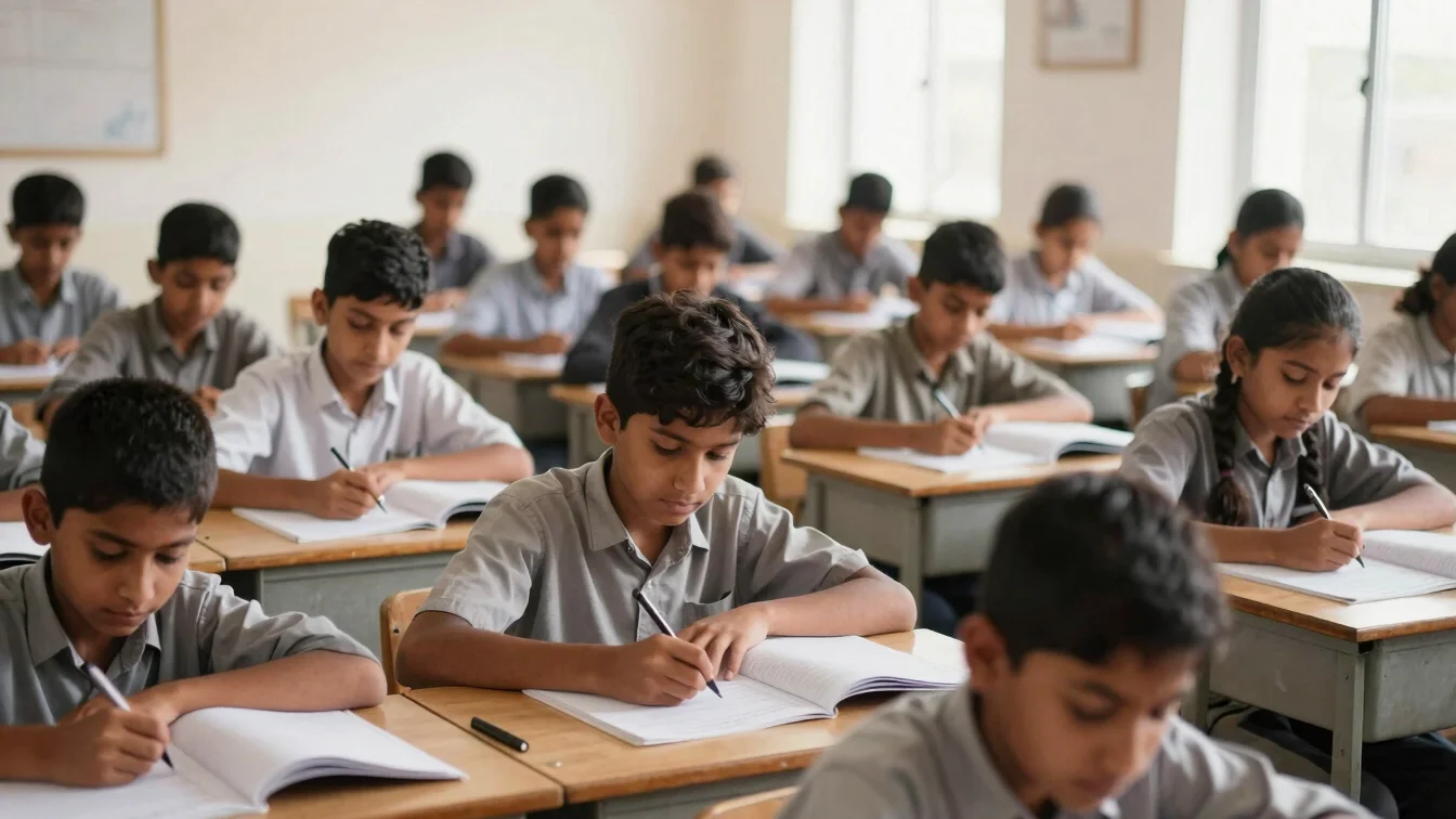 Active classroom environment in Pakistan, students engaged in lea