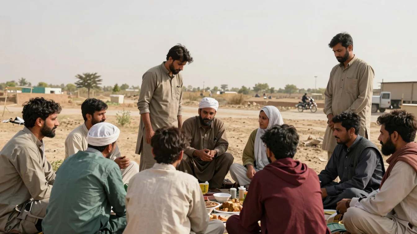 Health workers in the field in Pakistan, engaging with community